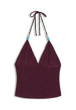 Bershka, RUSTIC HALTER TOP - Débardeur - mauve