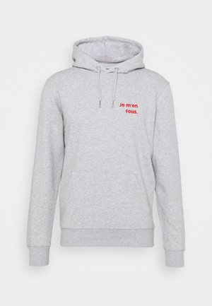 HOODIE JE M'EN FOUS UNISEX - Hoodie - grey/red