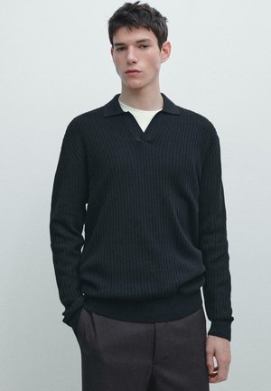 POLO SWEATER - Maglione - mottled dark blue