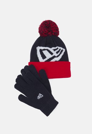 KIDS GLOVE SET UNISEX - Bonnet - dark blue/red