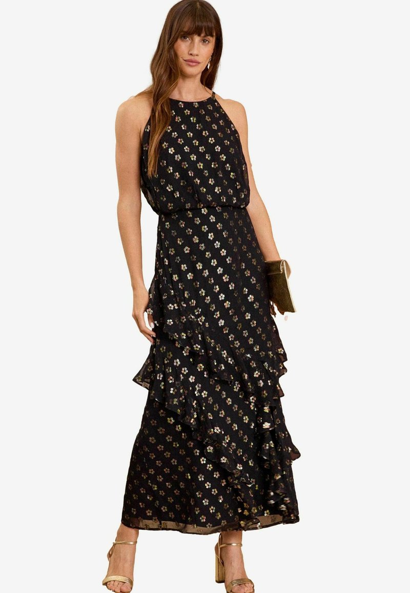 Love & Roses HALTERNECK FRILL DETAIL - Proginė apranga - navy blue metallic