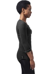 Urban Classics LADIES LONG RIB POCKET TURNUP TEE - Pikkade varrukatega topp - charcoal