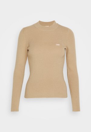 RIB CREW SWEATER - Strickpullover - travertine