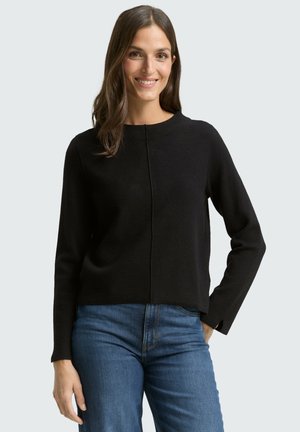 CROPPED PULLOVER MIT STEHKRAGEN - Trui - deep black