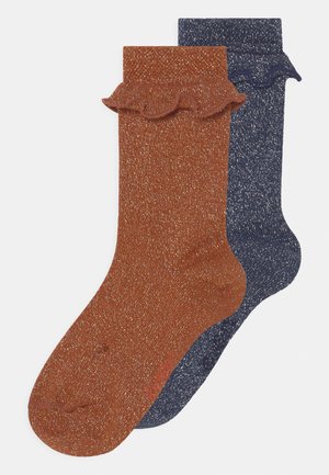 GIRL GLITTER 2 PACK - Socks - dark blue/orange