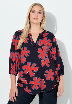 CONTRAST FLOWER PRINT  - Bluse - marine