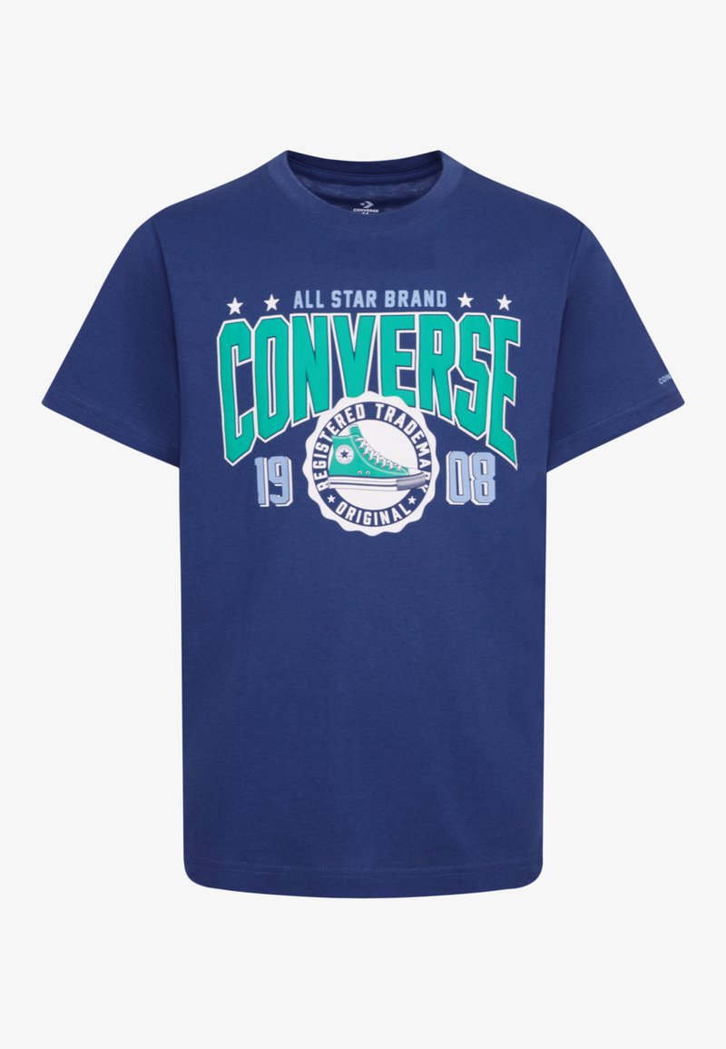 Converse COLLEGIATE CREST TEE - Majica kratkih rukava s printom - navy