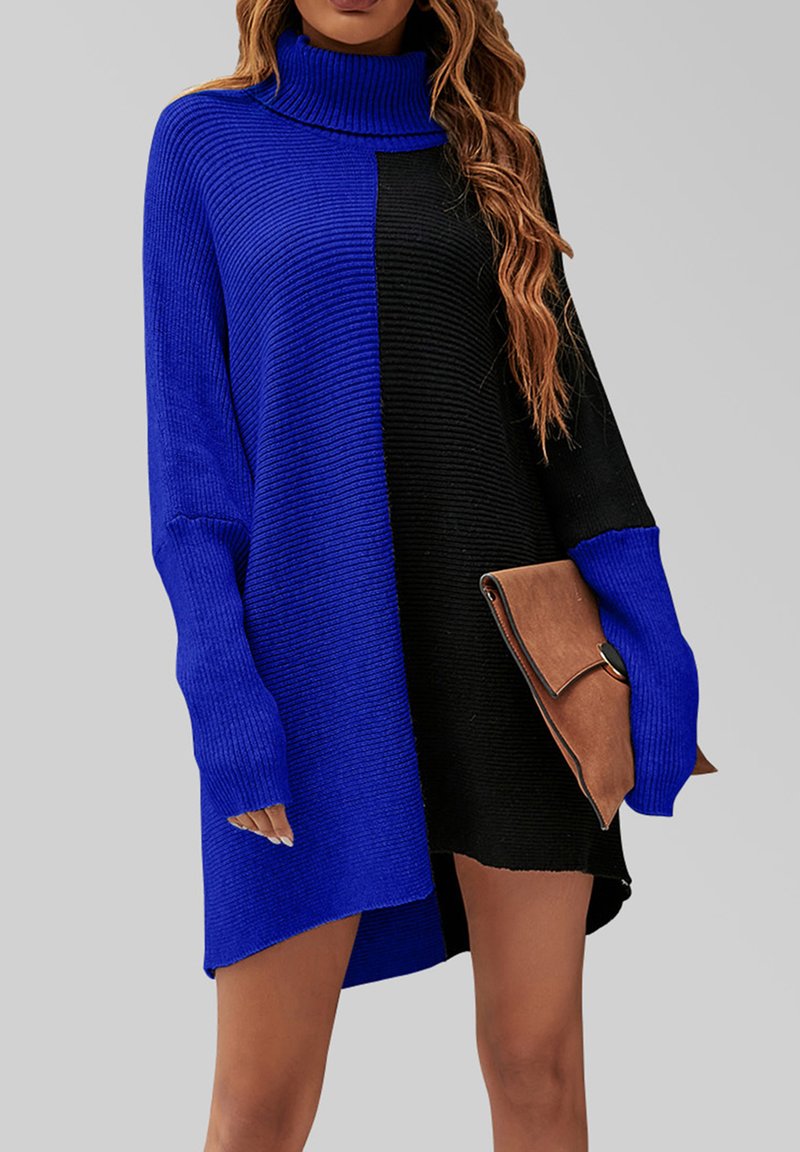 FS Collection Sukienka dzianinowa/niebieski - Zalando.pl