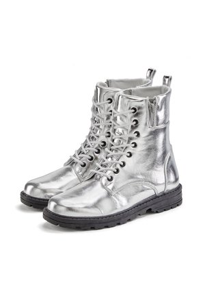 Plateaustiefelette - silberfarben