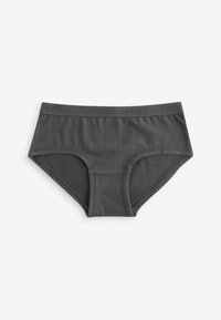 Brief in cotone grigio scuro con una texture liscia, dotato di una ampia fascia elastica con la scritta "NEXT" in rilievo e un design senza cuciture per garantire comfort.