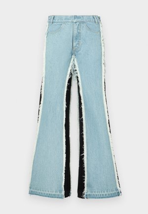 Ksenia Schnaider VINTAGE EFFECT WITH CONTRAST SIDE PANELS - Vaqueros a campana - light blue