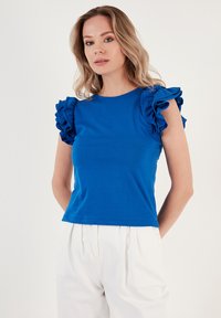 LELA Apdrukāts T-krekls - royal blue