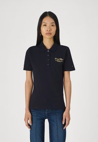 Tommy Hilfiger SLIM SCRIPT GRAPHIC  - Poloskjorter - desert sky