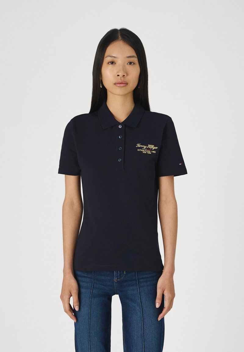 Tommy Hilfiger SLIM SCRIPT GRAPHIC  - Poloskjorter - desert sky