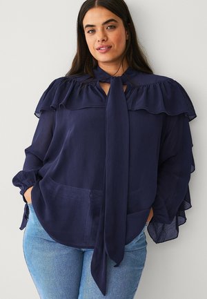 MIT RÜSCHEN - Langærmet T-shirt - dunkelblau