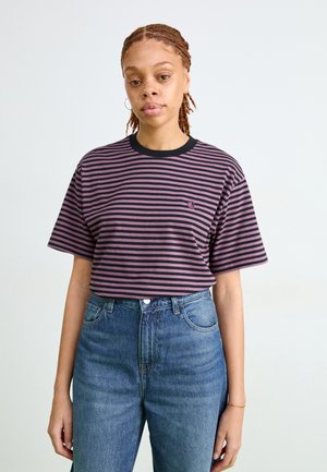 VERNER - T-shirts print - black/phlox
