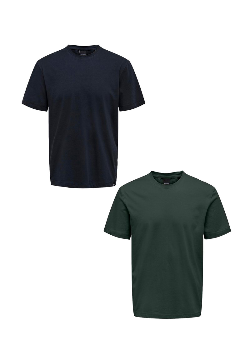 Only & Sons 2ER-PACK RUNDHALS KURZARM - Basic T-shirt - blau grün
