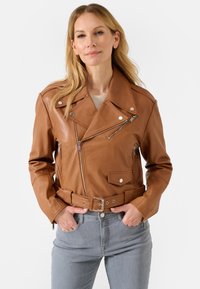 HERA - Leather jacket - cognac