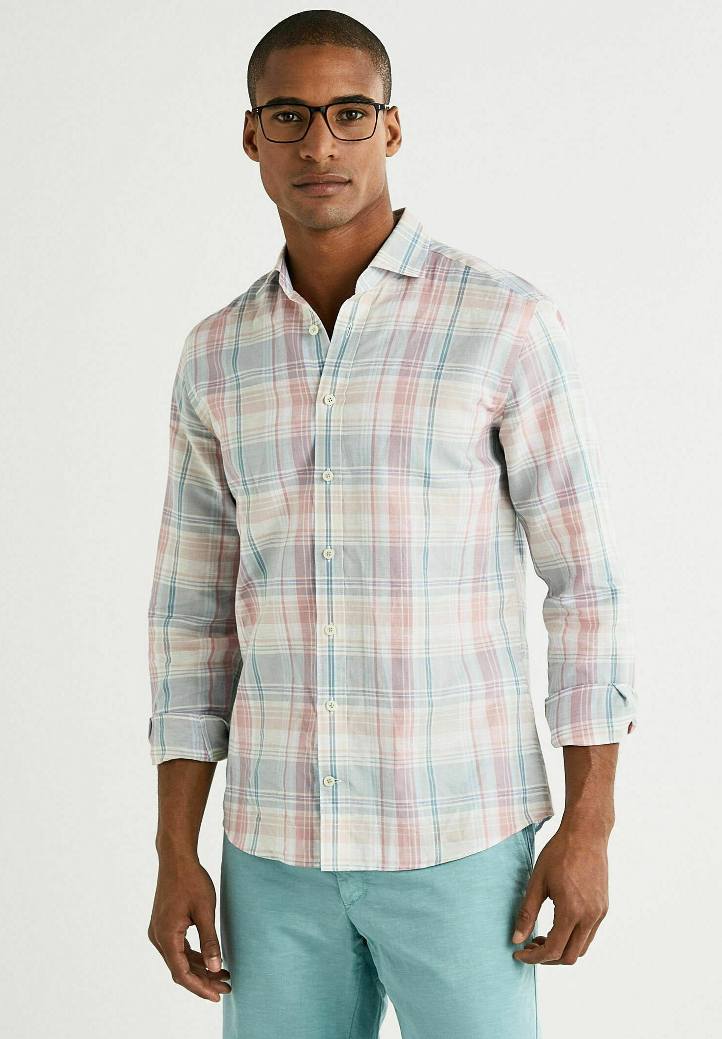 red madras shirt