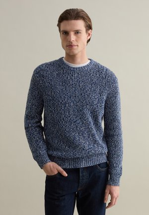 WITH TWO-TONE WEAVE - Jumper - white blue