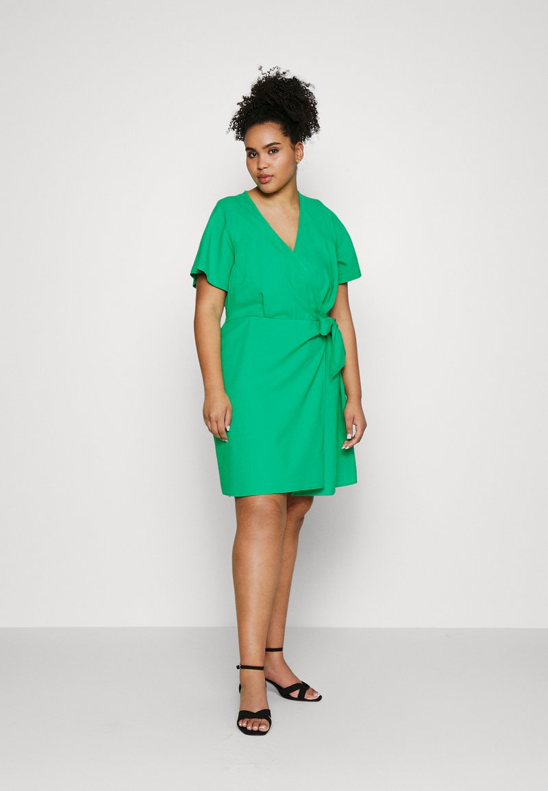 Vero Moda Blusenshirt »VMMYMILO SS V-NECK TOP WVN GA«, mit Leinen für