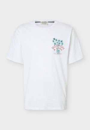 Scotch & Soda, FRONT AND BACK ARTWORK RELAXED FIT - Μπλουζάκι με στάμπα - bright white