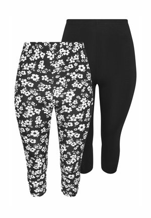 Yours Clothing 2 PACK FLORAL - Legging - black