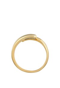 Guld ring med et elegant, glat bånd og en buet top. Har en poleret finish og et minimalistisk design uden yderligere pynt.