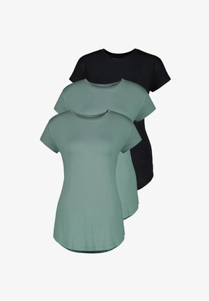 alife & kickin 3 PACK - Basic T-shirt - alpine frost black