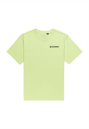 Short-sleeve, light green cotton t-shirt with a crew neck and black "ELEMENT" logo on the left chest. Smooth texture, relaxed fit.