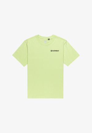 Short-sleeve, light green cotton t-shirt with a crew neck and black "ELEMENT" logo on the left chest. Smooth texture, relaxed fit.