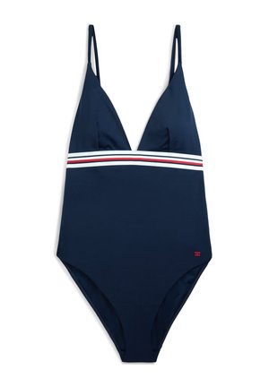 Tommy Hilfiger, GLOBAL STRIPE PLUNGE TRIANGLE  - Бански костюм - dark night navy