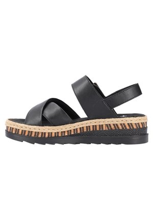 Sandalen met sleehak - black