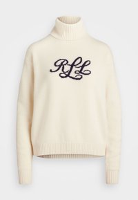 LOGO CASHMERE TURTLENECK SWEATER - Svetrík - mascarpone cream