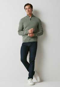 Next PREMIUM ZIP NECK  - Džemperis - sage green