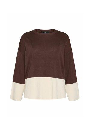 Vero Moda Curve, KNITTED PULLOVER VMSILJE KNITTED PULLOVER - Pullover - hot fudge