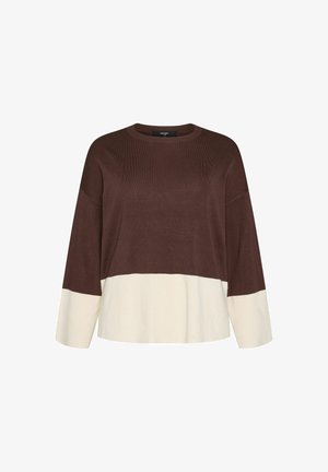 Vero Moda Curve, KNITTED PULLOVER VMSILJE KNITTED PULLOVER - Pullover - hot fudge