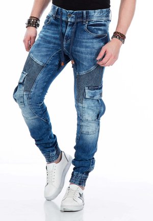 MIT CARGOTASCHEN - Jeans Slim Fit - blue