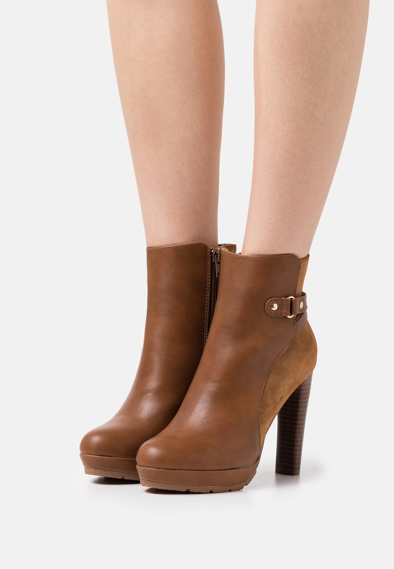 Anna Field Bottines à talons hauts - cognac
