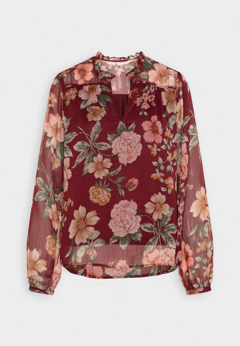 ONLY ONLADELE LIFE VNECK TOP - Μπλούζα - cabernet