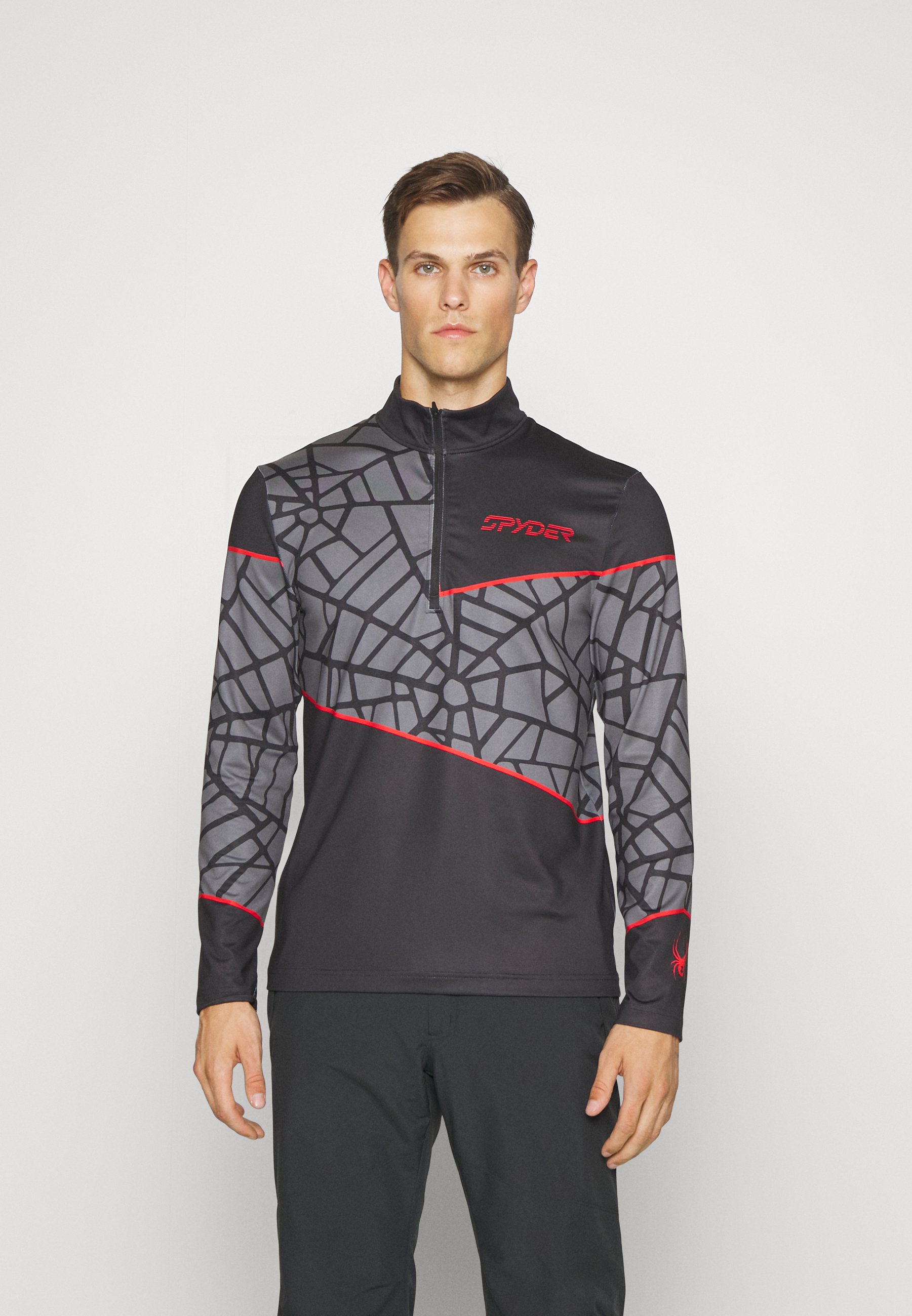 Spiral Gothic Langarmshirt Männer – Schwarz Mit Rocker-Print