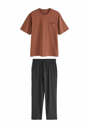 REGULAR FIT  LONG SET  - Pyjama - rust brown slate grey