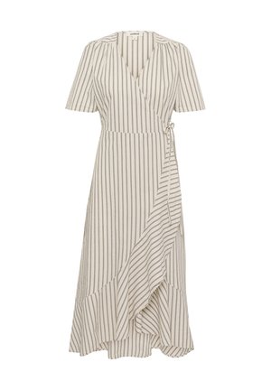 Soaked in Luxury, SLANVITTE KARVEN SHORT SLEEVE - Robe de jour - beige with black stripe