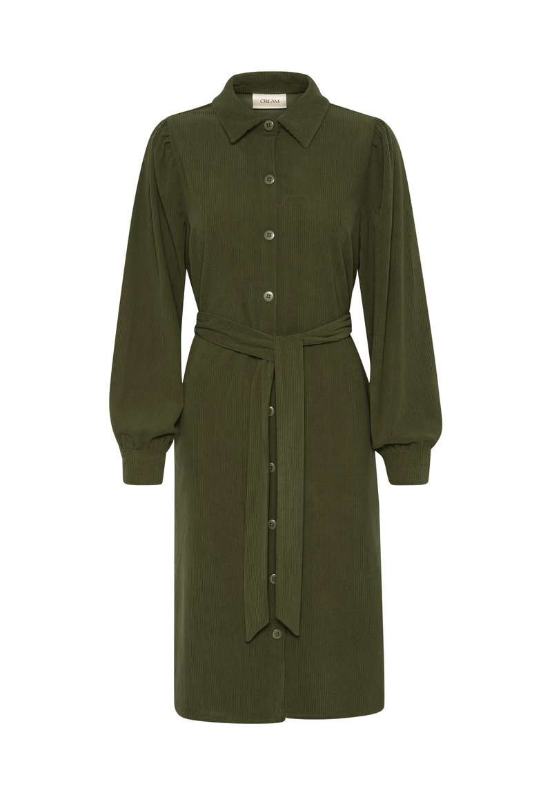 Corduroy Dress Women's Belted Midi Shirt Dress With Pocket