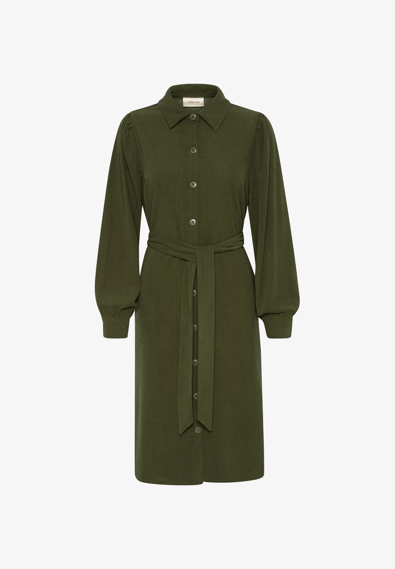 Corduroy Dress Women's Belted Midi Shirt Dress With Pocket