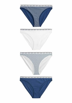 Next MONO PRINT RICH LOGO KNICKERS FOUR PACK - Stringid - white blue geo print