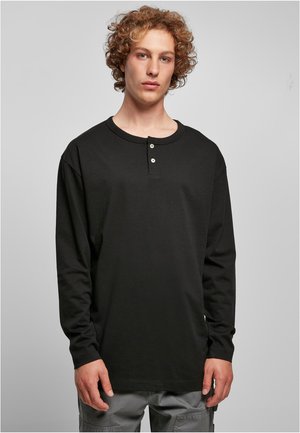 OVERSIZED HENLEY LONGSLEEVE - Bluză cu mânecă lungă - black