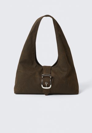 Weekday BUCKLE SHOULDER BAG - Torbica - dark mole