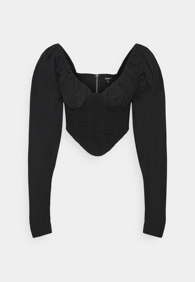 SLEEVE CORSET TOP - T-shirt à manches longues - black