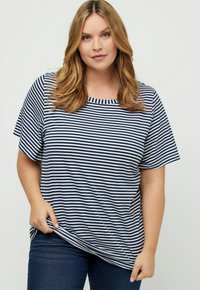 Ulla Popken Printtipaita - dark blue stripe